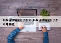 蚂蚁区块链是什么公司[蚂蚁区块链是什么公司开发的]