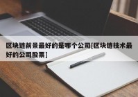 区块链前景最好的是哪个公司[区块链技术最好的公司股票]