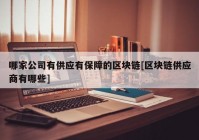 哪家公司有供应有保障的区块链[区块链供应商有哪些]